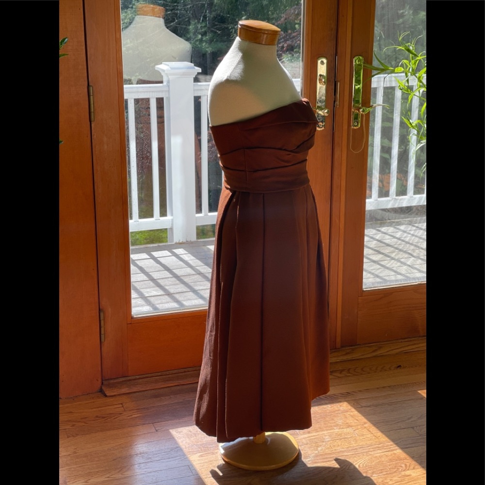 Max Mara Strapless Wool Blend Dress